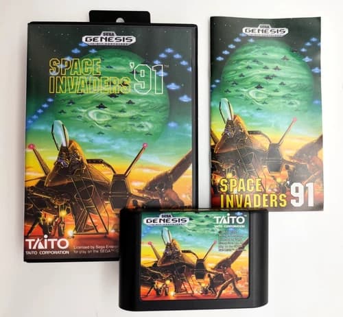 Space Invaders '91 (Sega Genesis, 1991) COMPLETE CIB Authentic Tested & Cleaned!