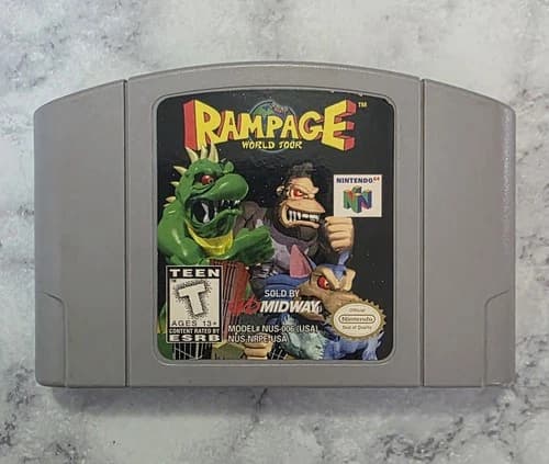 Rampage World Tour (Nintendo 64, N64, 1997) Authentic & Tested Cartridge