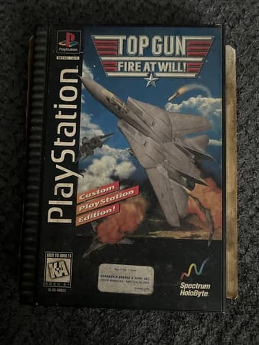 Top Gun: Fire at Will (Playstation 1, 1995) PS1 COMPLETE Long Box Edition