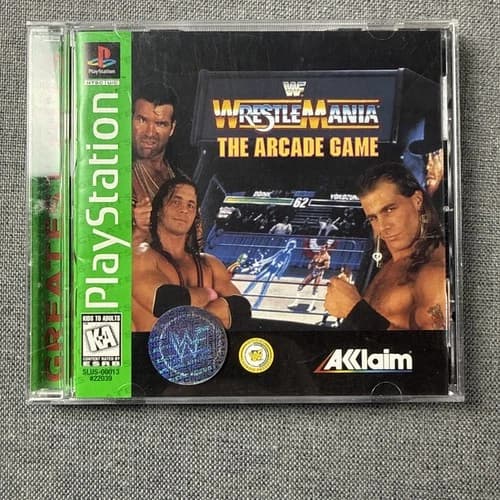 WWF WrestleMania: The Arcade Game (Sony PlayStation 1, 1995) COMPLETE IN BOX CIB