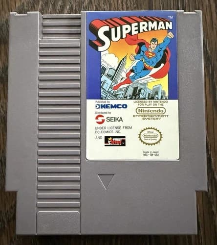 Superman CART ONLY (Nintendo, NES 1988) Kemco Combine Shipping on Multiple 🔥