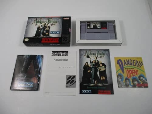 THE ADDAMS FAMILY Super Nintendo SNES Game Complete In Box Authentic!
