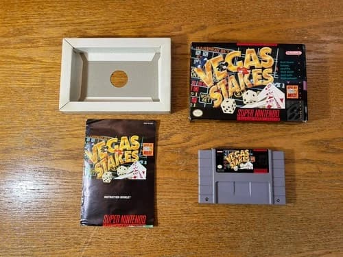 Vegas Stakes Super Nintendo Complete In Box SNES CIB Video Game