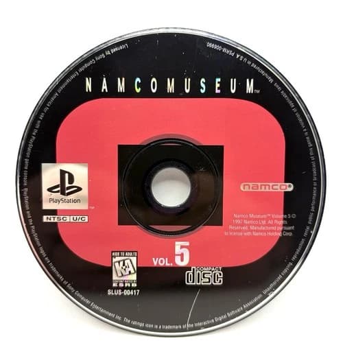 PS1 Namco Museum Vol. 5 (Sony PlayStation 1, 1997) Volume 5 PSOne