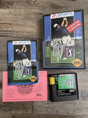 Limited Edition 1st Round Reg Card Insert PGA Tour Golf II Sega Genesis Complete