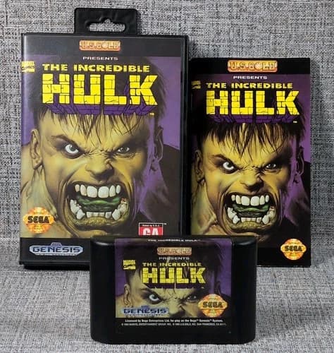 The Incredible Hulk (Sega Genesis, 1994) Tested Working Completing Box W/ Manual