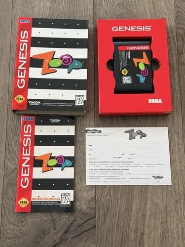 Zoop Sega Genesis Complete w/ Manual & Reg. Card TESTED & WORKS