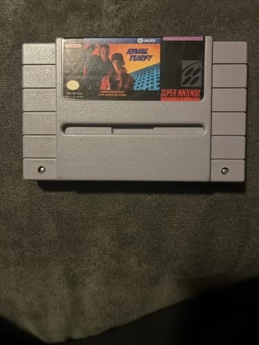 Z2) Rival Turf Super Nintendo SNES Cartridge Cleaned & Tested Authentic