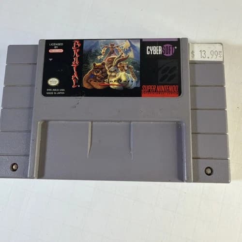 SNES Super Nintendo Brutal Paws Of Fury Vintage Video Game Cart Tested VG