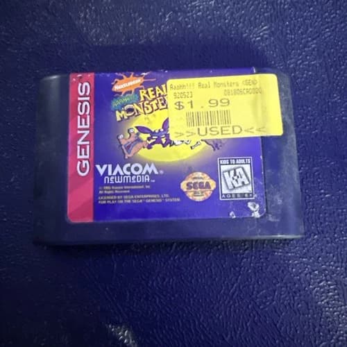 AAAHH Real Monsters Sega Genesis 1995 Cartridge ONLY Tested Look