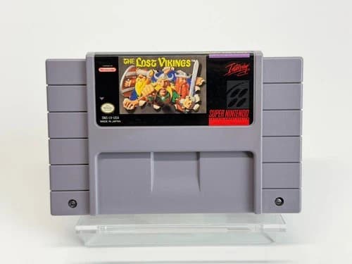The Lost Vikings (Super Nintendo SNES) Video Game Cartridge Authentic & Tested