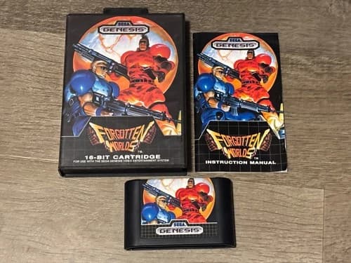 Forgotten Worlds Sega Genesis Complete CIB Tested Authentic Very Good Shape