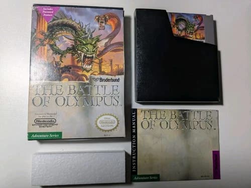 The Battle of Olympus (Nintendo NES) CIB Complete With Manual And Foam