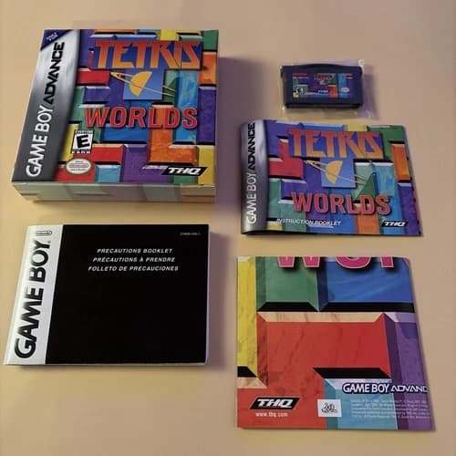 TETRIS WORLDS COMPLETE CIB 2001 Authentic Nintendo Game Boy Advance GBA Tested