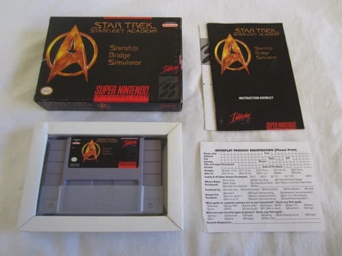 Star Trek: Starfleet Academy Bridge Simulator SNES Super Nintendo Complete 1994