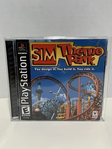 Sony PlayStation 1 SIM Theme Park 2000 Complete in Box, Tested