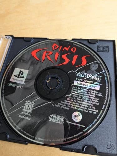 Dino Crisis for Sony PS1 PlayStation 1 Disc Only Tested and Working