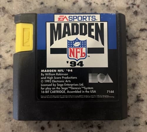 Madden NFL '94 (Sega Genesis, 1993) TESTED WORKING
