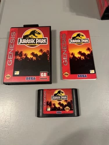 Jurassic Park (Sega Genesis, 1993) Complete CIB Tested Working