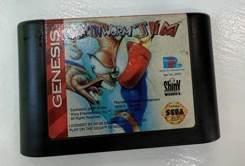 Playmates Earthworm Jim Sega Genesis 1994 Video Game Cartridge
