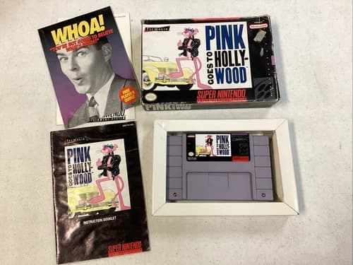 Pink Panther Goes to Hollywood (SNES, 1993) CIB Manual And Inserts Tested