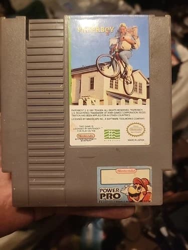 Paperboy 2 NES Game Cartridge 1992 With Rare Nintendo Power Aquired Sticker.