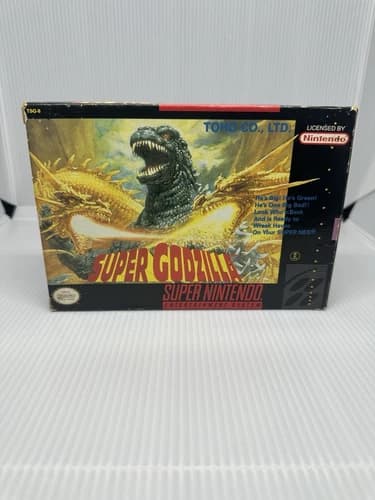 Super Godzilla (1993) SNES Super Nintendo Game CIB Nice