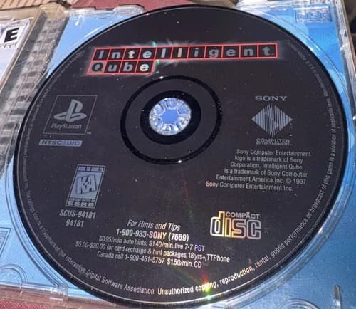 Intelligent Qube Cube PS1 Playstation 1, Disc Only - Tested