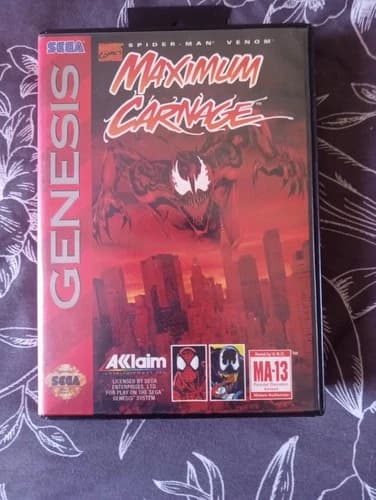 Spider-Man and Venom Maximum Carnage Sega Genesis Game Acclaim CIB