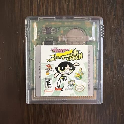 Powerpuff Girls Paint the Townsville Green Nintendo Game Boy Color Tested,Works