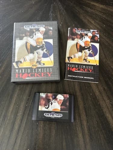 Sega Genesis Game Mario Lemieux Hockey CIB Complete In Box