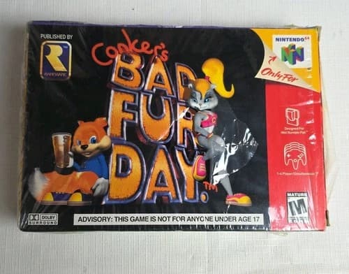 Conkers Bad Fur Day N64 Complete CIB w Manual Authentic Tested Nintendo