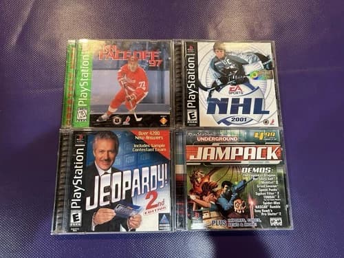PlayStation 1 PS1 Games NHL Face Off 97 NHL 2001 Jeopardy 2nd Edition Jam Pack
