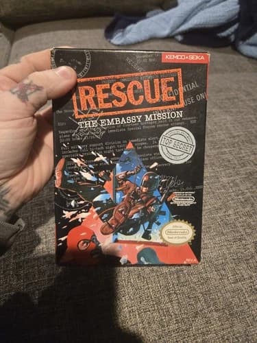 RESCUE: THE EMBASSY MISSION -CIB- NINTENDO NES- VERY NICE