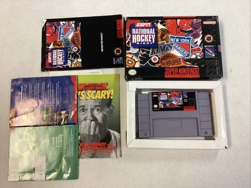 ESPN National Hockey Night (SNES) CIB Manual Tested Posters And Inserts Tested