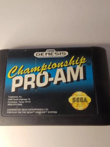 Championship Pro-AM (Sega Genesis, 1992) Game Cartridge Only Tested CLEAN LABEL