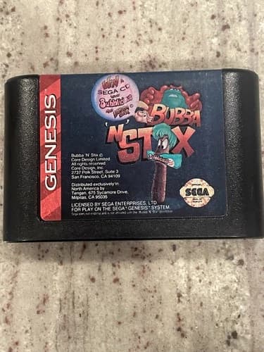 Bubba 'N' Stix Sega Genesis Cartridge Only - Tested - Authentic