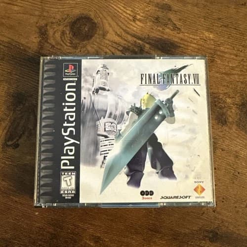 Final Fantasy VII 7 PS1 PlayStation 1 One 1997 Black Label Complete CIB Tested