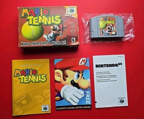 N64 Mario Tennis Nintendo 64 Complete Box Manual Inserts Authentic Works