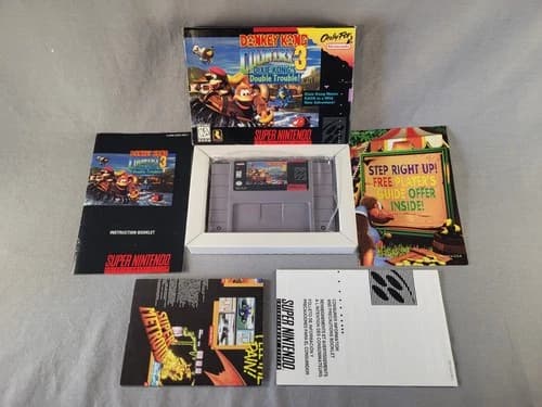 Donkey Kong Country 3: Dixie Kong's Double Trouble!, SNES, Complete, Authentic!