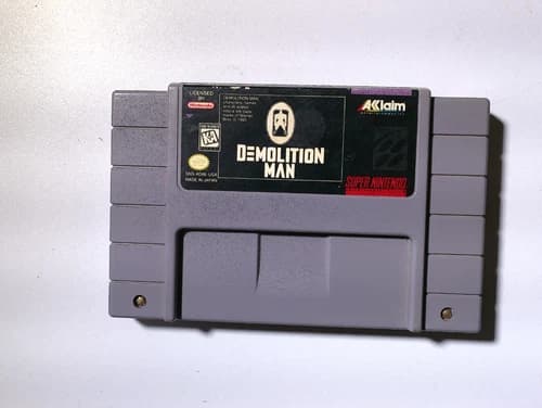 Demolition Man (Super Nintendo SNES, 1995) *Cart Only* Tested - Label on back