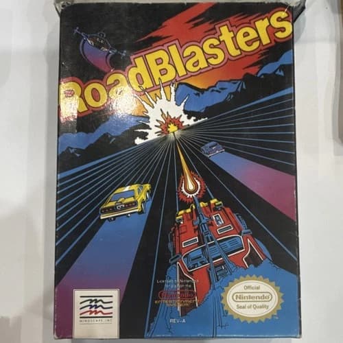 Mindscape RoadBlasters Complete Manual Box NES Car Racing Action NTSC-U/C