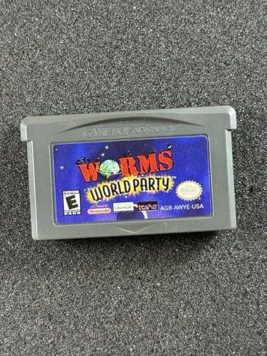 Worms World Party Nintendo Game Boy Advance GBA Loose Cartridge Only Tested