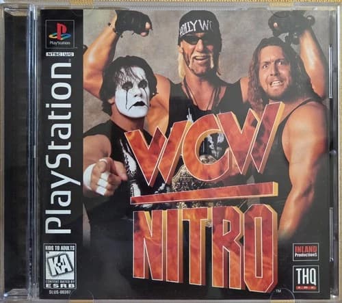 WCW Nitro (Sony PlayStation 1, 1998) Black Label PS1 Game Complete with Manual