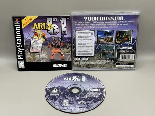 Area 51 (Sony PlayStation 1, 1996) CIB - Complete W/Reg Card - Tested - Clean