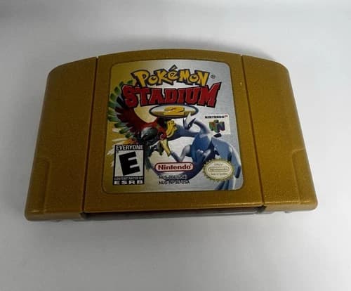 Pokemon Stadium 2 N64 Authentic Gold Cartridge Tested Working Nintendo 64