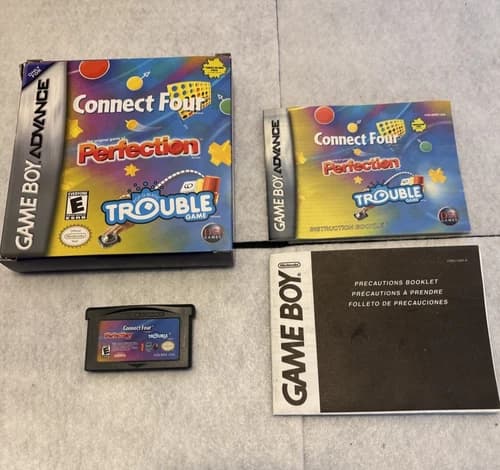 Connect Four/Perfection/Trouble Nintendo GameBoy Advance CIB Tested Working