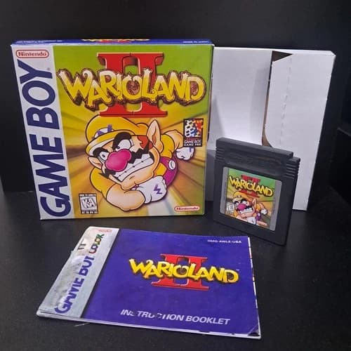Wario Land II GameBoy Color Complete In Box CiB Manual Saves Black Cartridge GBC