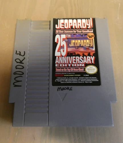Jeopardy 25th Anniversary Edition for Nintendo NES Cartridge Only Tested