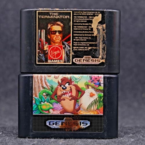 The Terminator+Taz Mania (Genesis) Loose Carts Only - Authentic Accept Cond